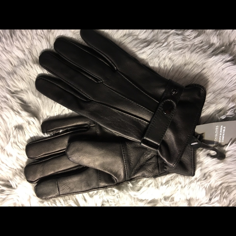 Van Heusen Black Leather Gloves - Picture 3 of 3